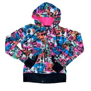 LA Kitty Womens Full Zip Graphic Hoodie‎ Zip Sweatshirt Graphic Small